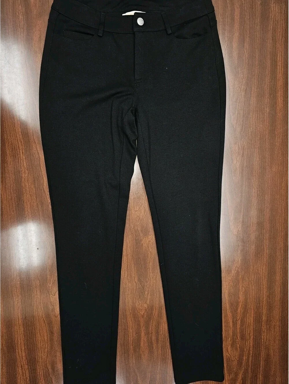 Michael Kors Women's Black Slim Straight Pants Size 2 Stretch Knit Polyester